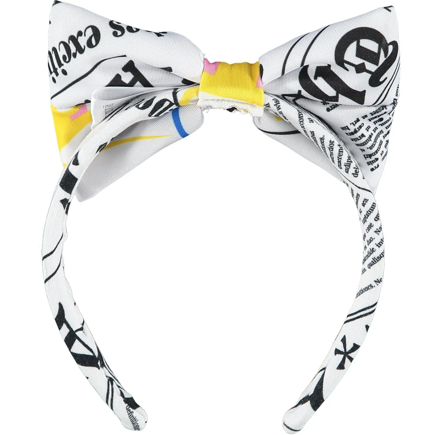 A DEE - Newspaper Bow Headband - White