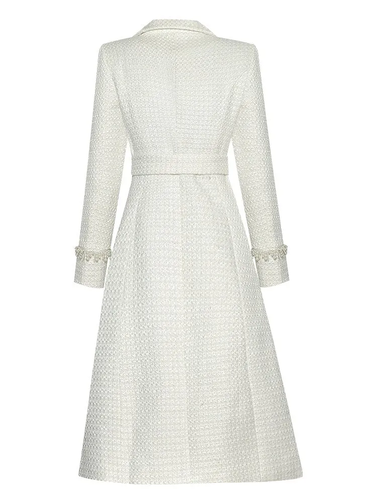 Alicia Winter Wool Blend Luxurious Crystal Double Breasted Coat