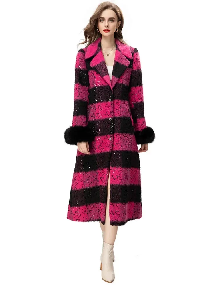 Andi Wool  Blends Sequins Coat