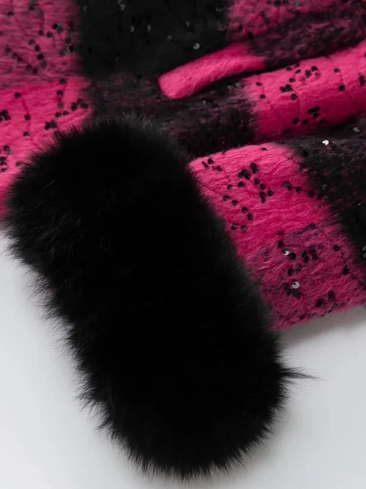 Andi Wool  Blends Sequins Coat