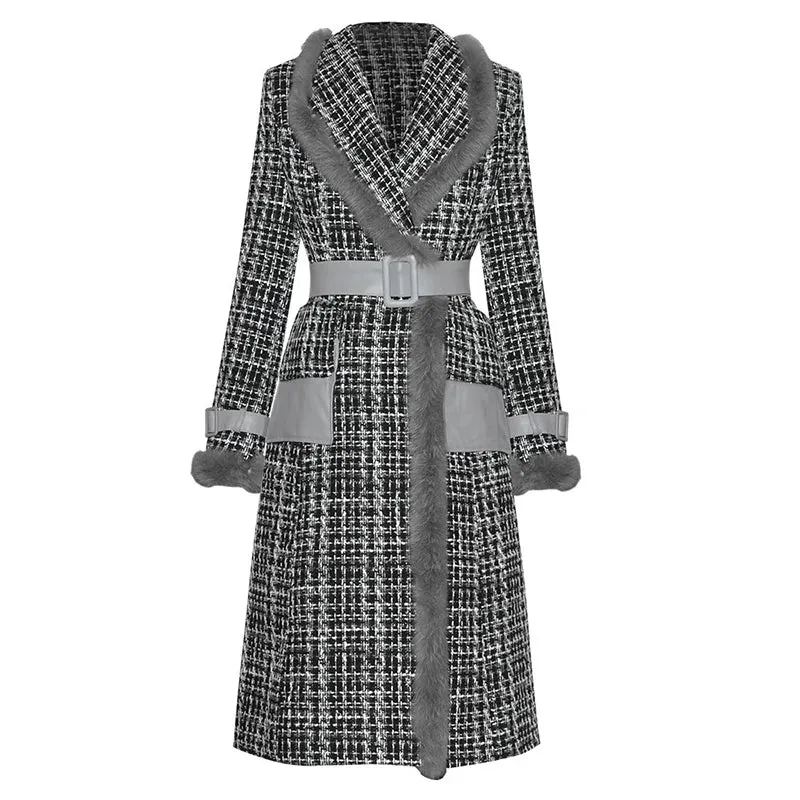 Aspen Plaid Tweed Coat