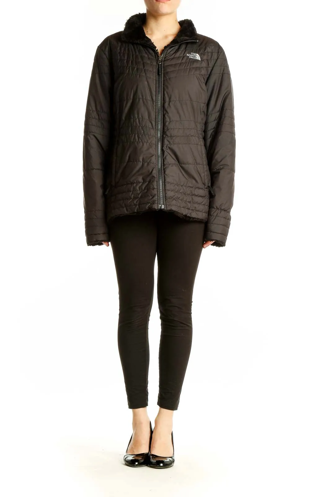Black Quilted Polyester Jacket