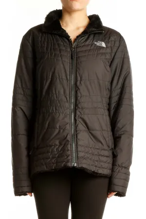 Black Quilted Polyester Jacket