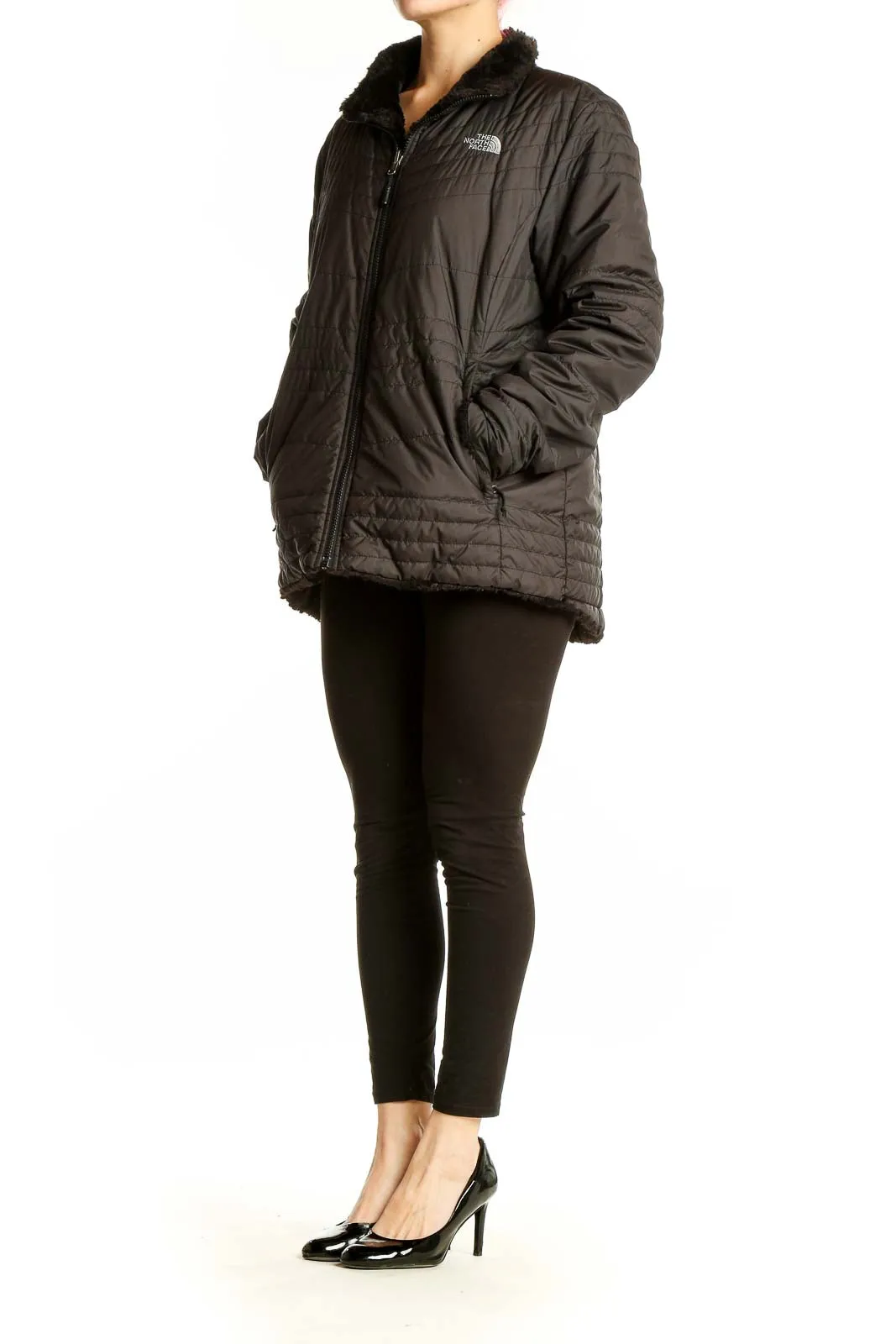 Black Quilted Polyester Jacket