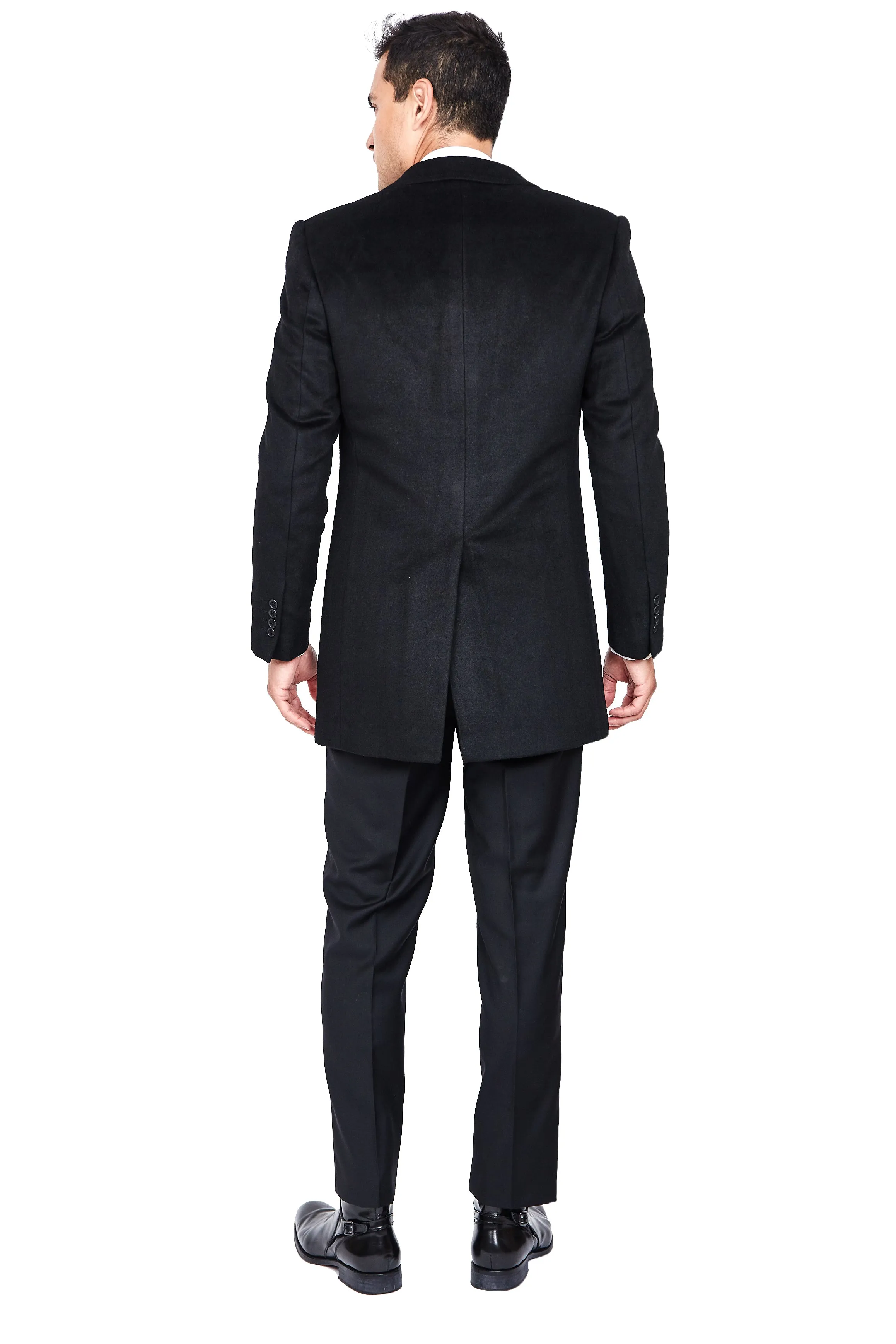Black Wool & Cashmere Overcoat