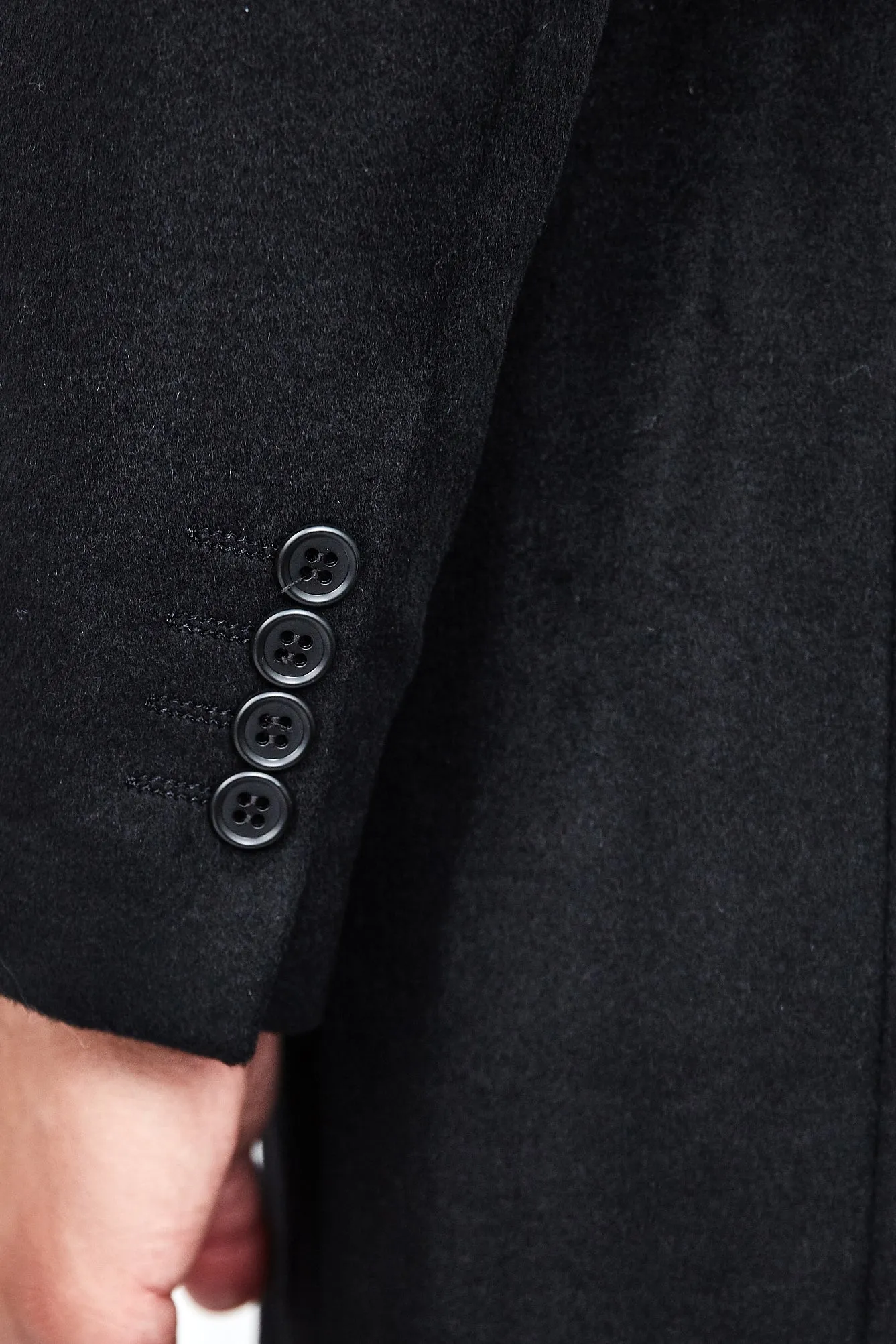Black Wool & Cashmere Overcoat