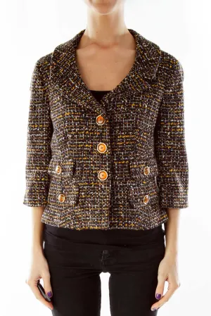 Black Yellow Tweed Jacket