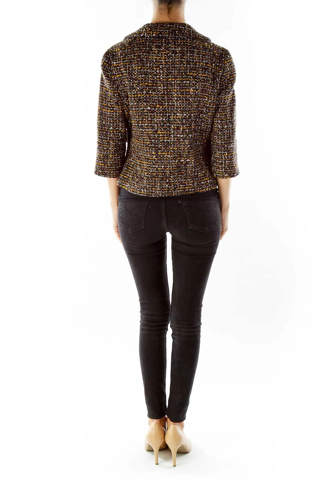 Black Yellow Tweed Jacket