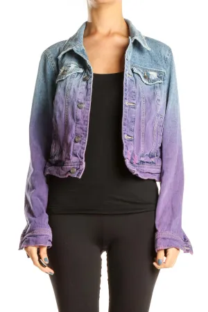 Blue and Purple Ombre Denim Jacket