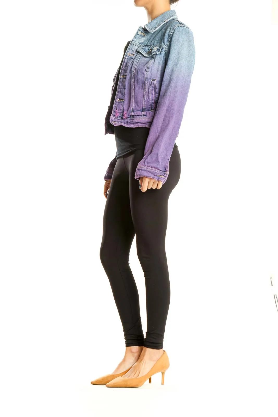 Blue and Purple Ombre Denim Jacket
