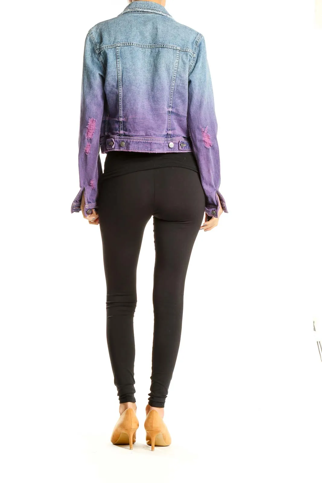 Blue and Purple Ombre Denim Jacket