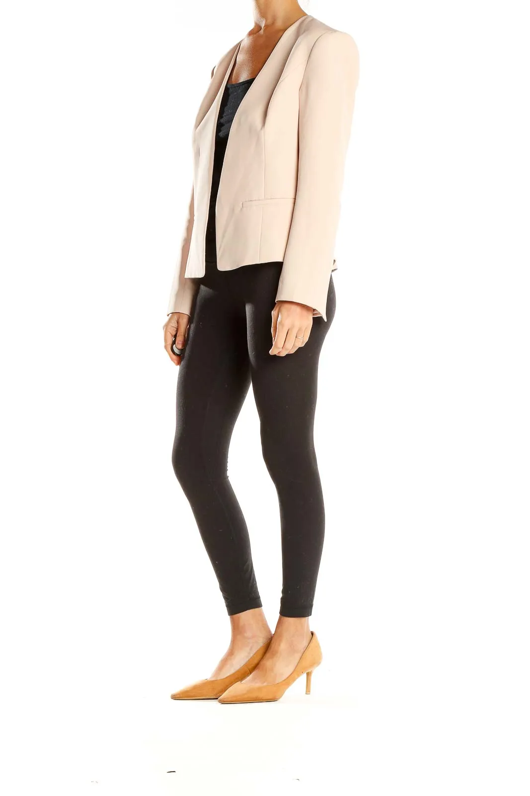 Blush Open-Front Blazer