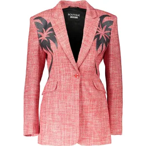 BOUTIQUE MOSCHINO  Red & White Flecked Printed Blazer