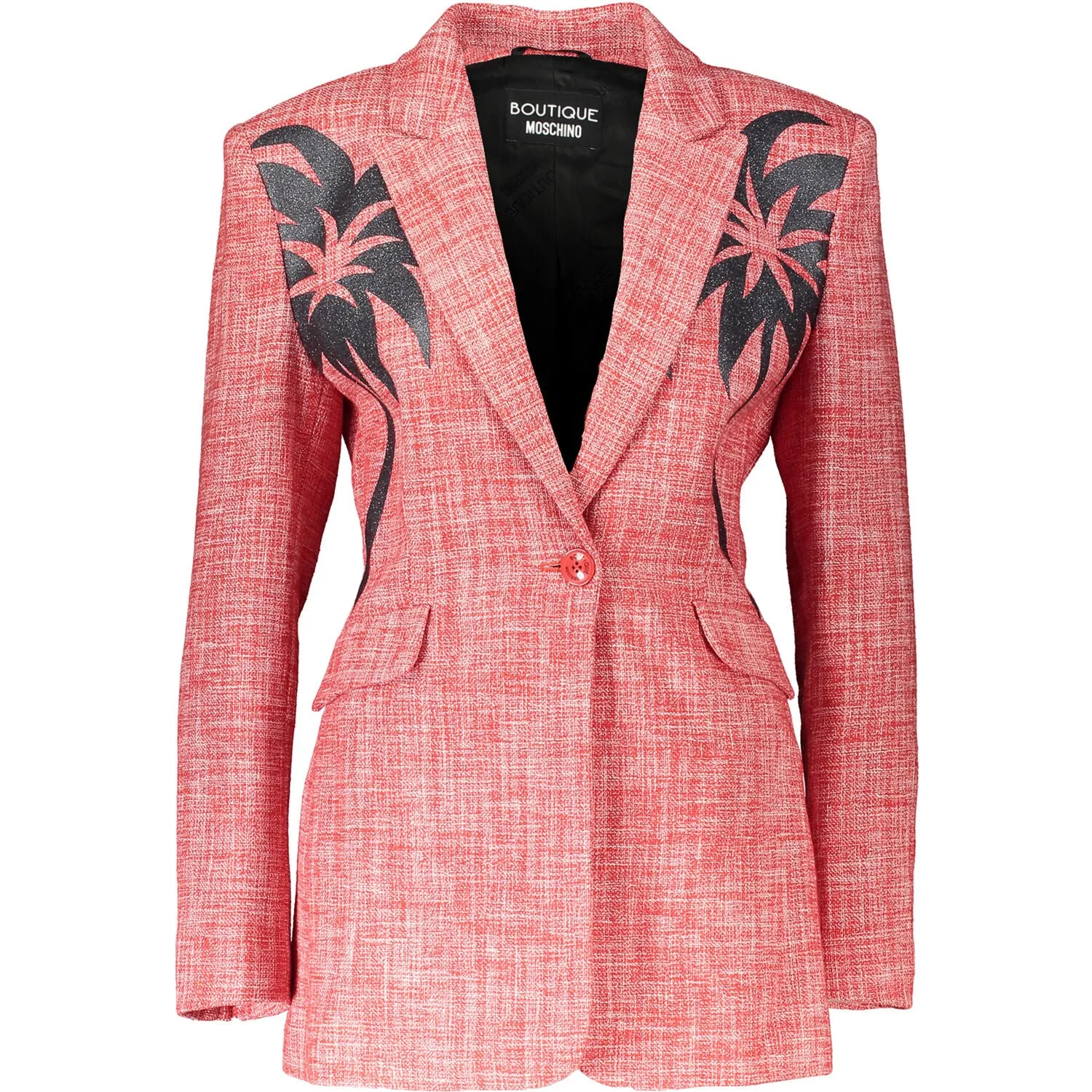 BOUTIQUE MOSCHINO  Red & White Flecked Printed Blazer