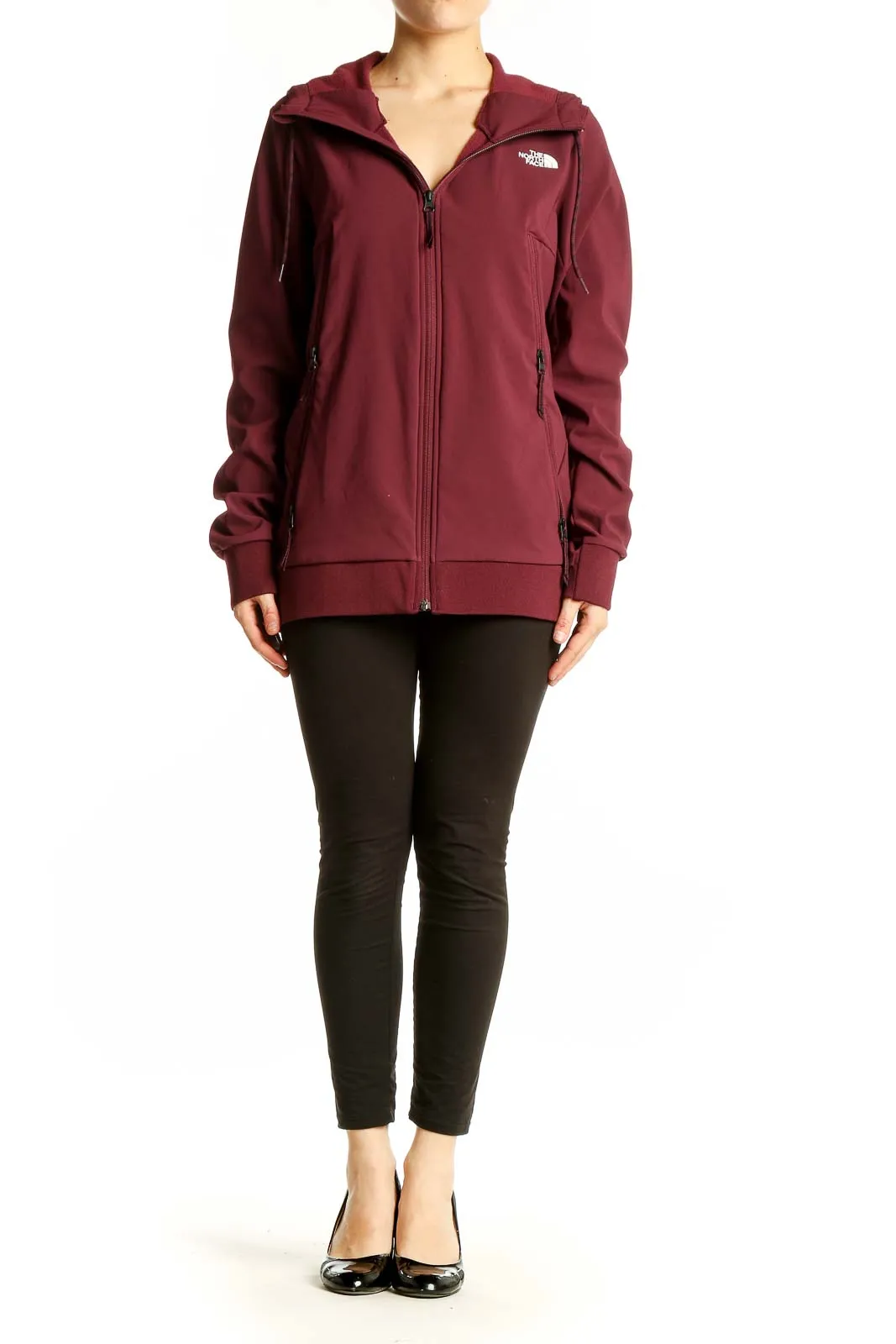 Burgundy Softshell Hooded Jacket