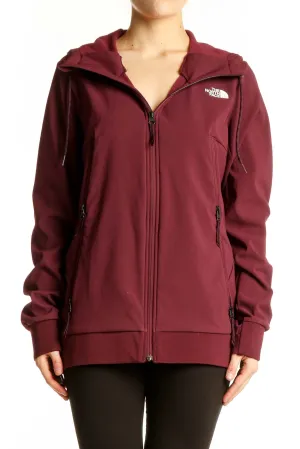 Burgundy Softshell Hooded Jacket