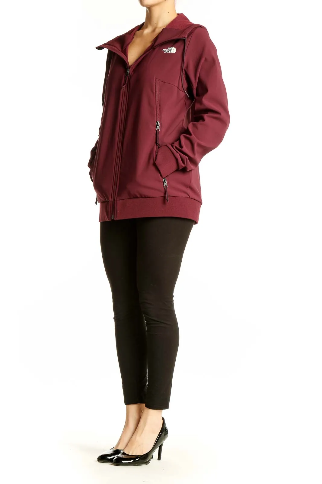 Burgundy Softshell Hooded Jacket