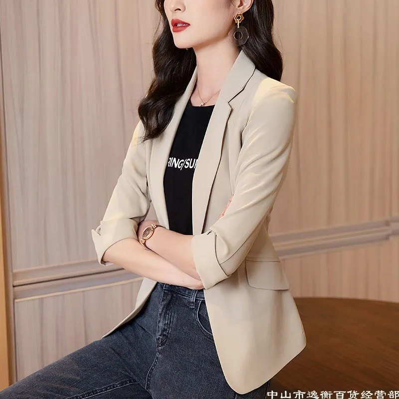 Casual Thin Seven-Quarter Sleeve Blazer