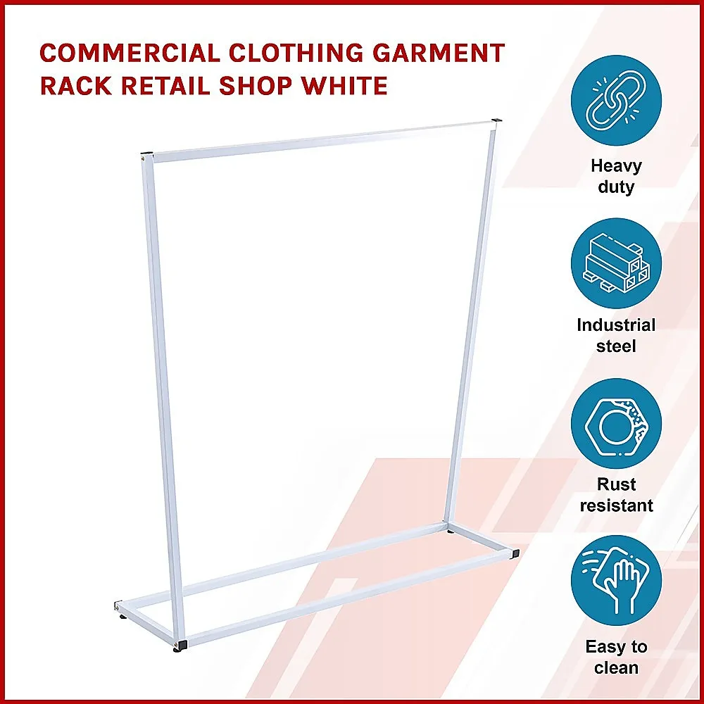 Clothing Garment Rack Commercial Retail Shop - White