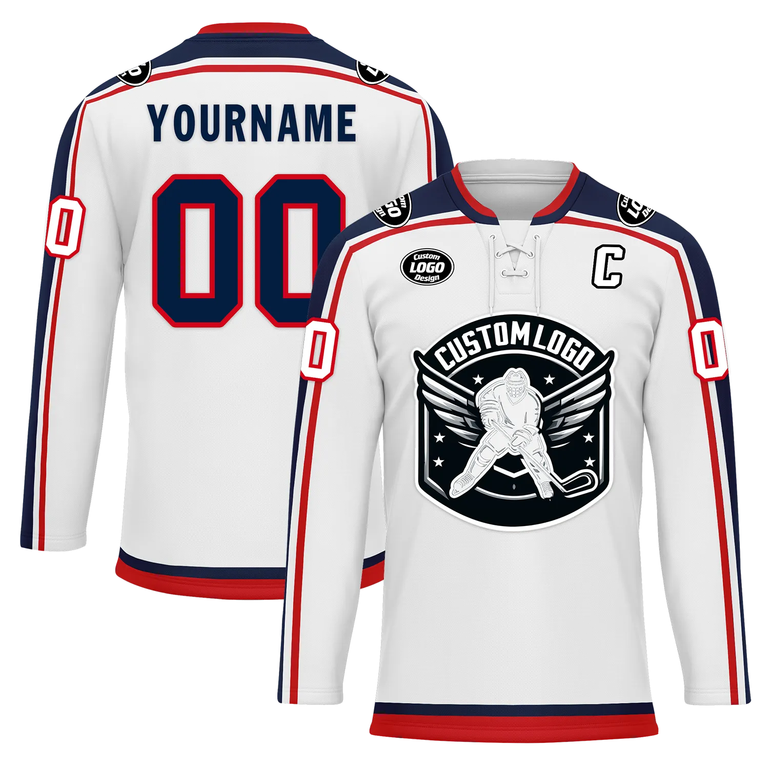 Custom White Personalized Hockey Jersey HCKJ01-D0a70fa