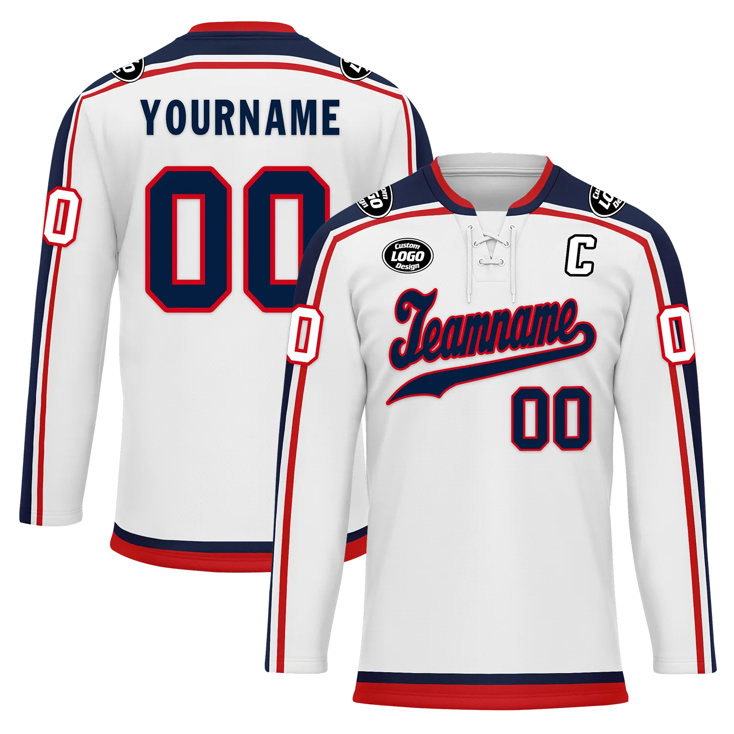 Custom White Personalized Hockey Jersey HCKJ01-D0a70fa
