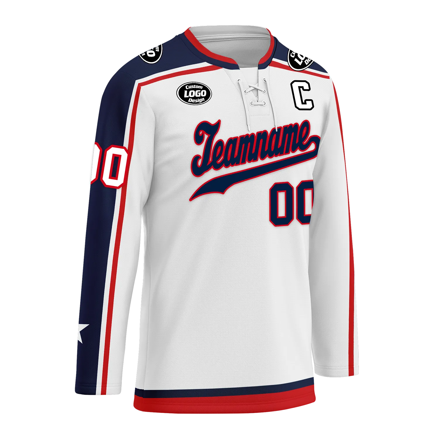 Custom White Personalized Hockey Jersey HCKJ01-D0a70fa
