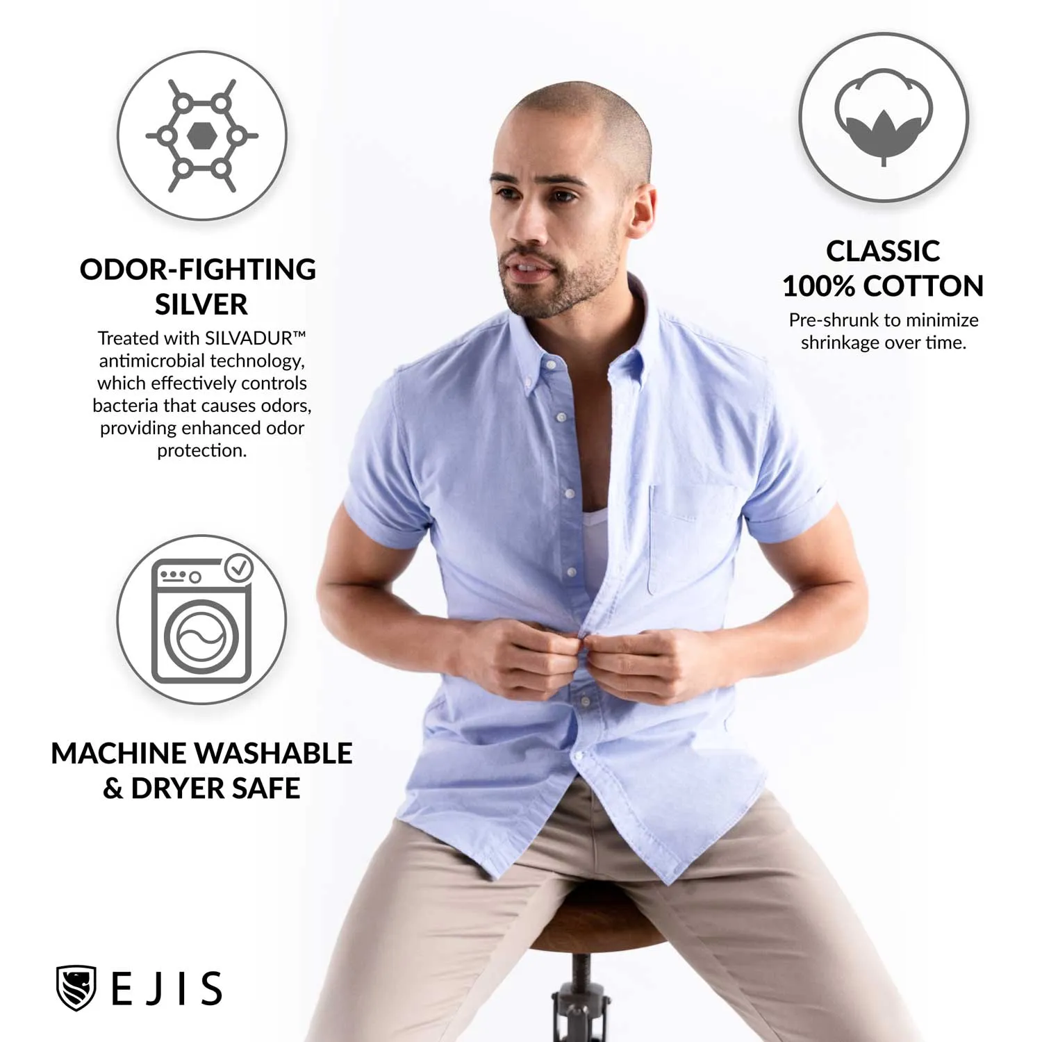 Deep V Cotton Sweat Proof Undershirt For Men - Mix 6-Pack (3x White, Grey)
