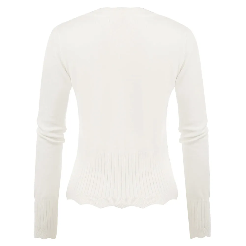 Embroidery Decorated Long Sleeve V-Neck Button Down Sweater Cardigan⏰Flash Sale