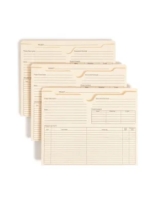 File Jackets w/ Pre-Printed Front, Flat-No Expansion, Straight-Cut Tab