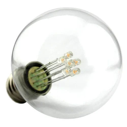 G50 LED Patio Lights - Glass Bulb - E-17 - Warm White - Box of 25