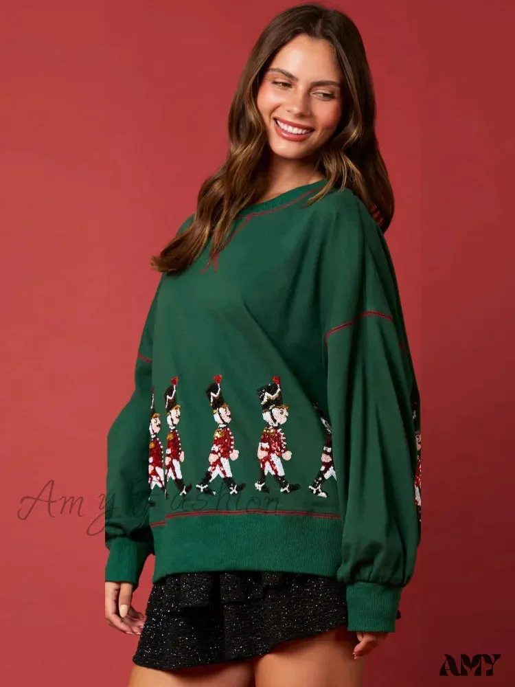 Glitter Patchwork Vintage Harajuku Christmas Hoodie