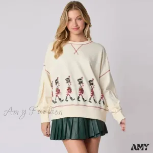 Glitter Patchwork Vintage Harajuku Christmas Hoodie