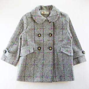 Grey Herringbone Wooly Coat