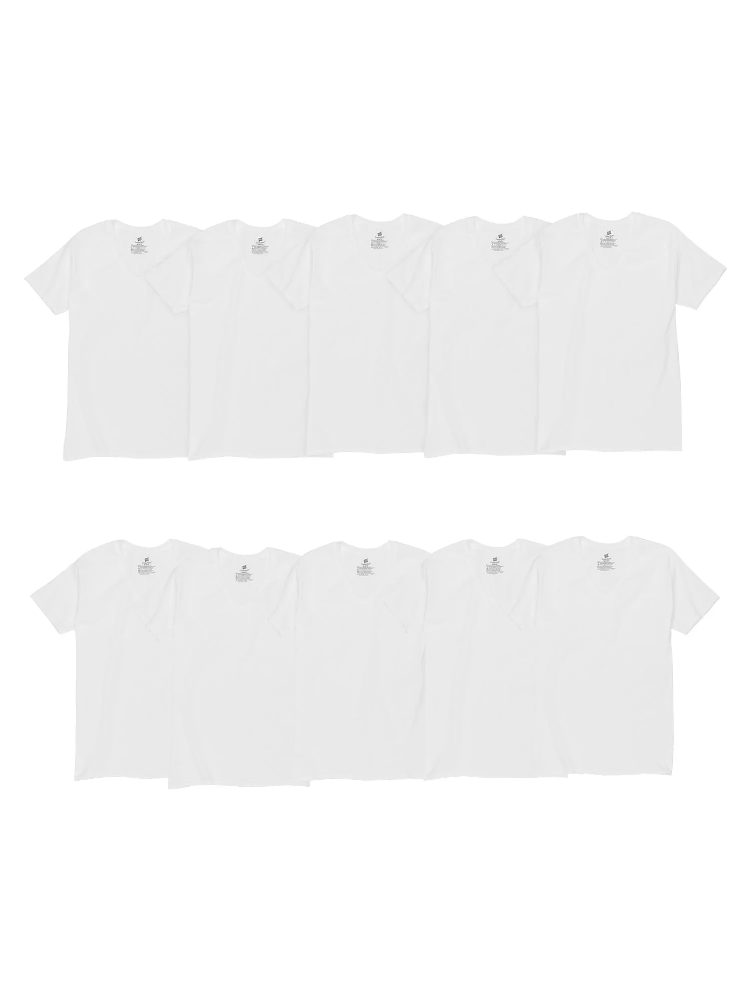 Hanes Men's Super Value Pack White V-Neck Undershirts, 10 Pack