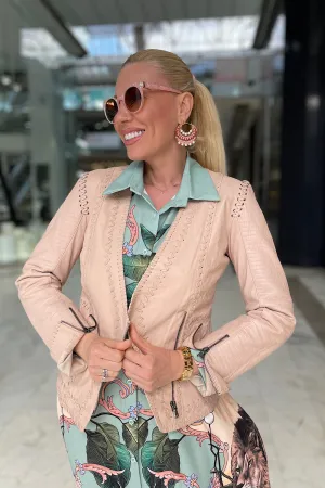 JACKET LEATHER ΜΕ ΤΣΕΠΕΣ