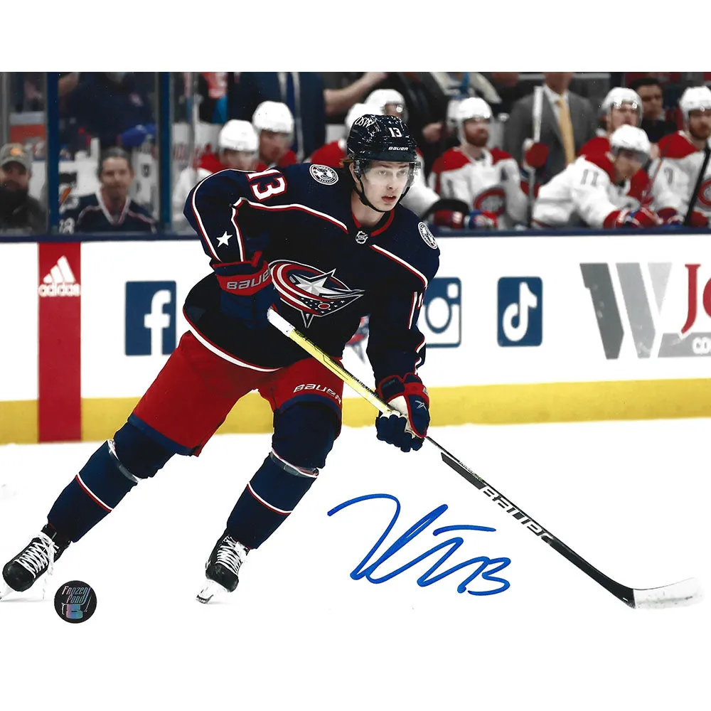 Kent Johnson Autographed Columbus Blue Jackets 8X10 Photo