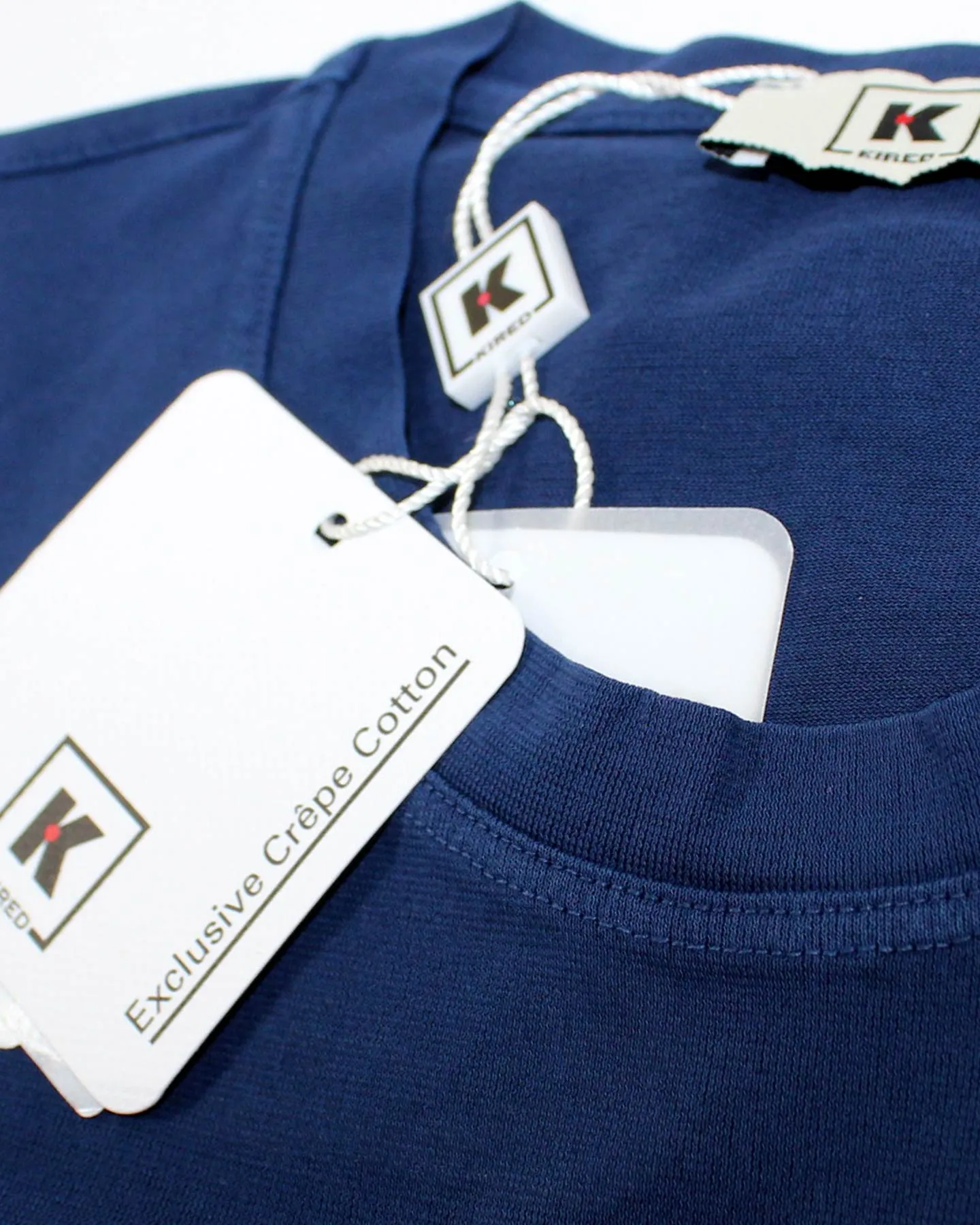 Kired Kiton T-Shirt Navy Crêpe Cotton EU 60/ 4XL