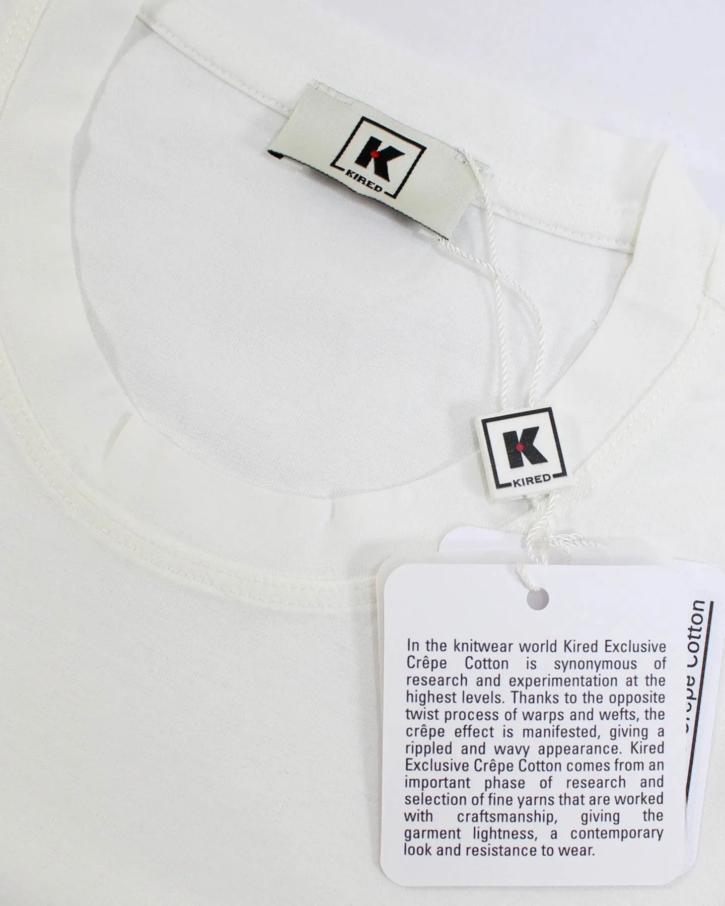 Kired Kiton T-Shirt White Crêpe Cotton EU 52/ L SALE