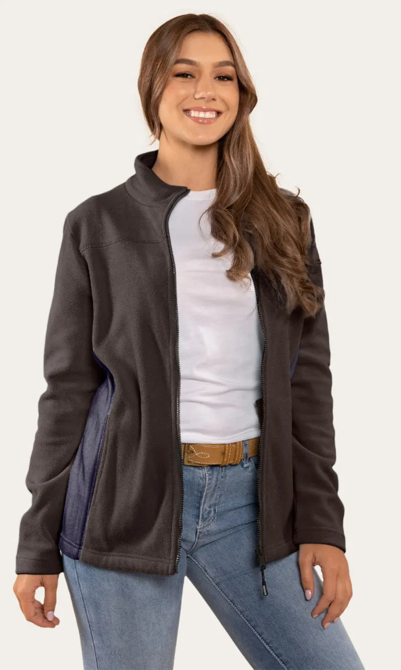 Lennon Womens Polar Fleece Zip Thru Charcoal
