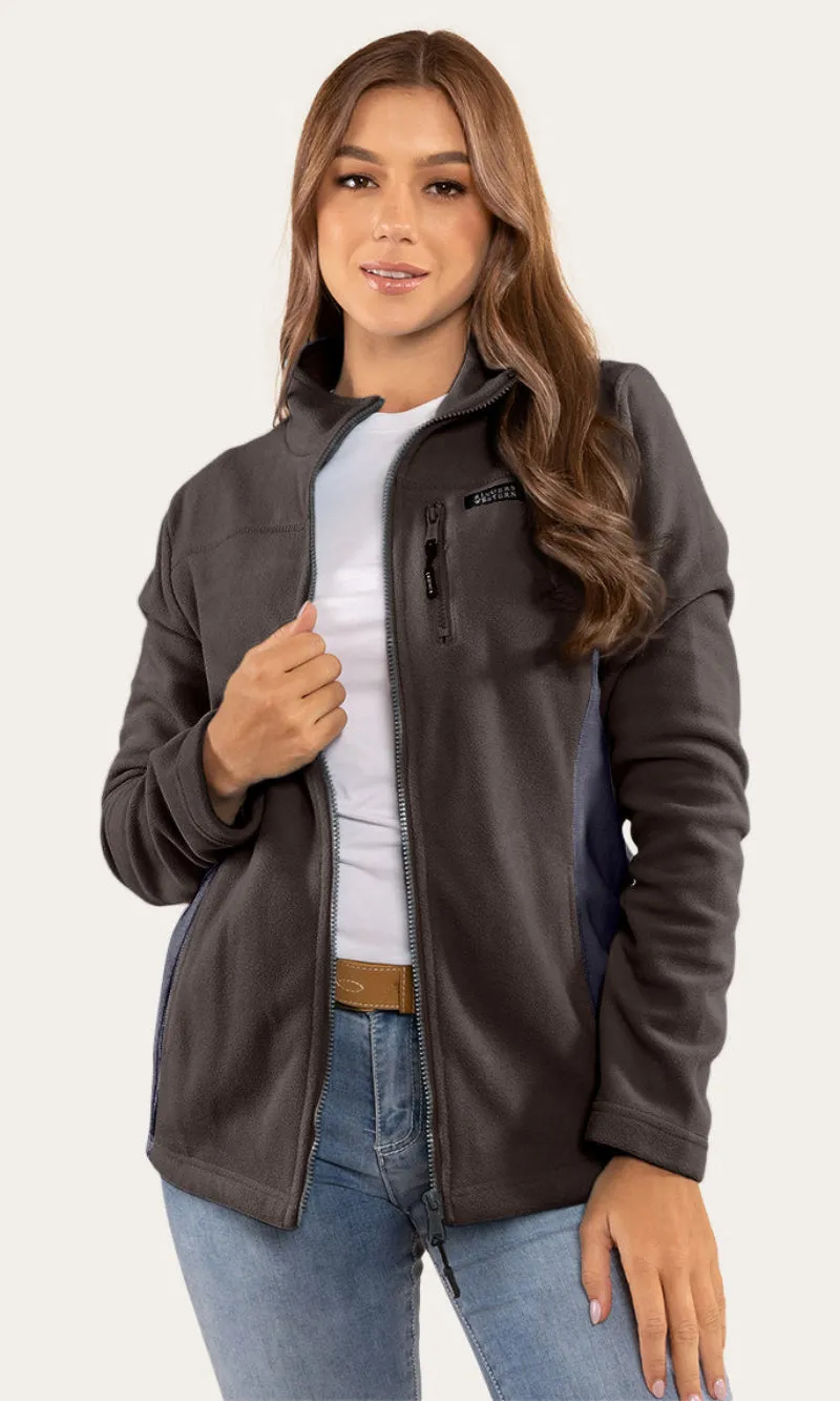 Lennon Womens Polar Fleece Zip Thru Charcoal