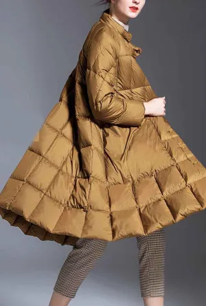 Loose Scarf Collar Long Down Puffer Coat