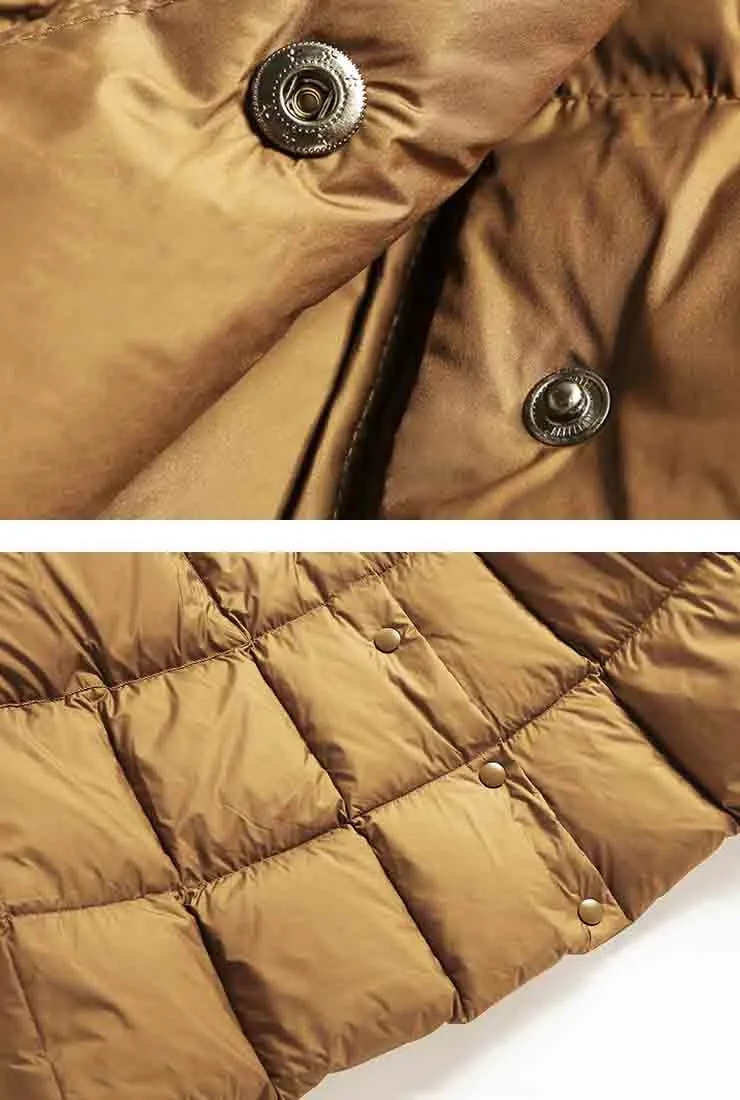 Loose Scarf Collar Long Down Puffer Coat