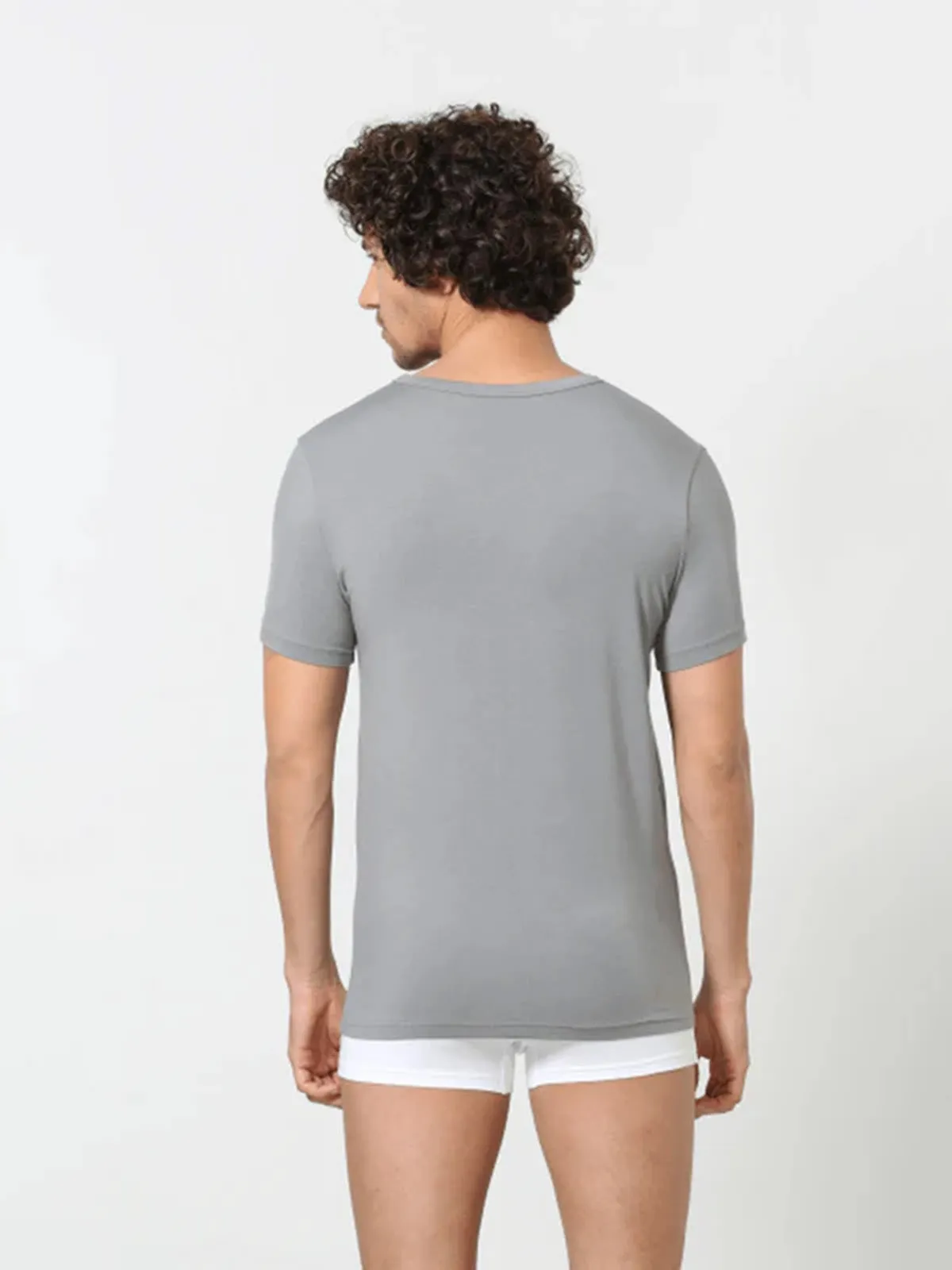 Luxury Modal V-Neck Undershirt - Soft Grey