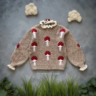 Mushrooms pullover | Beigebrown