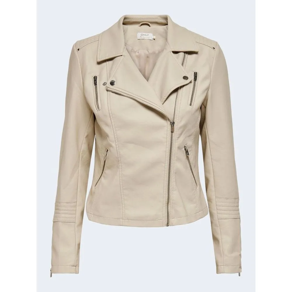 Only Beige Viscose Jackets & Coat