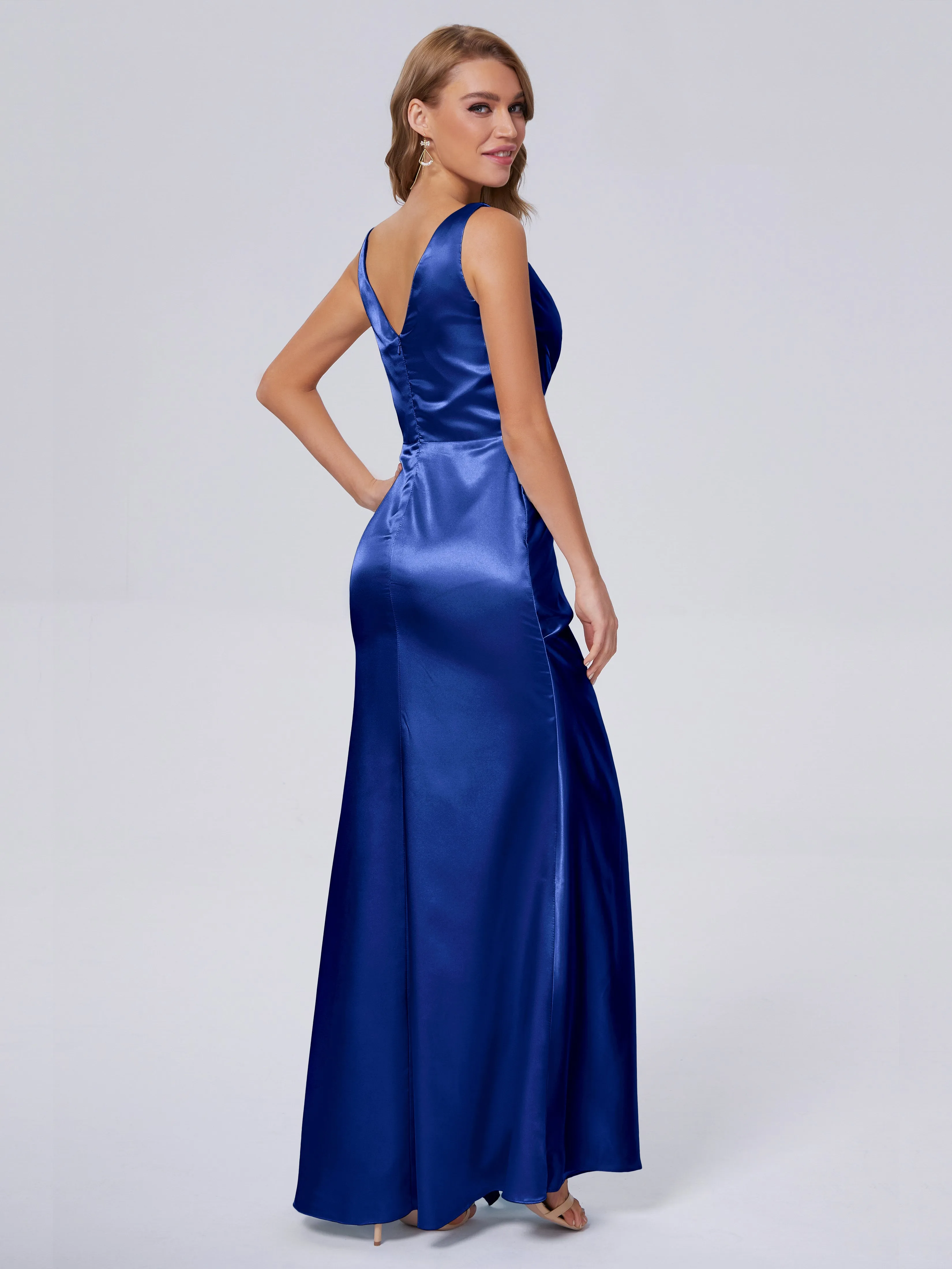 Parker V Neck Soft Satin Bridesmaid Dresses