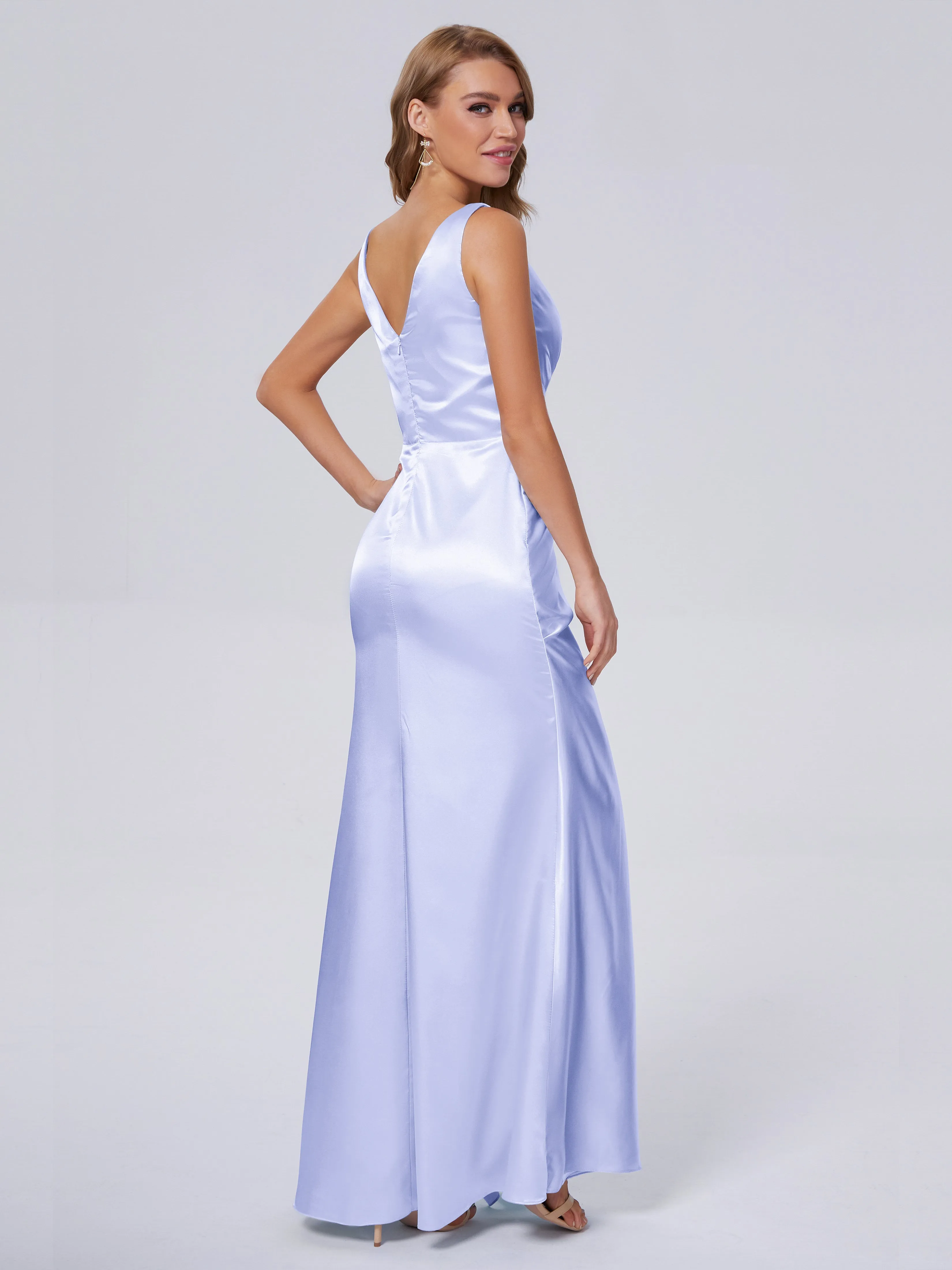 Parker V Neck Soft Satin Bridesmaid Dresses
