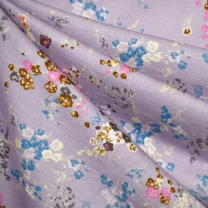 Scrolling Wildflower Print French Terry Lavender