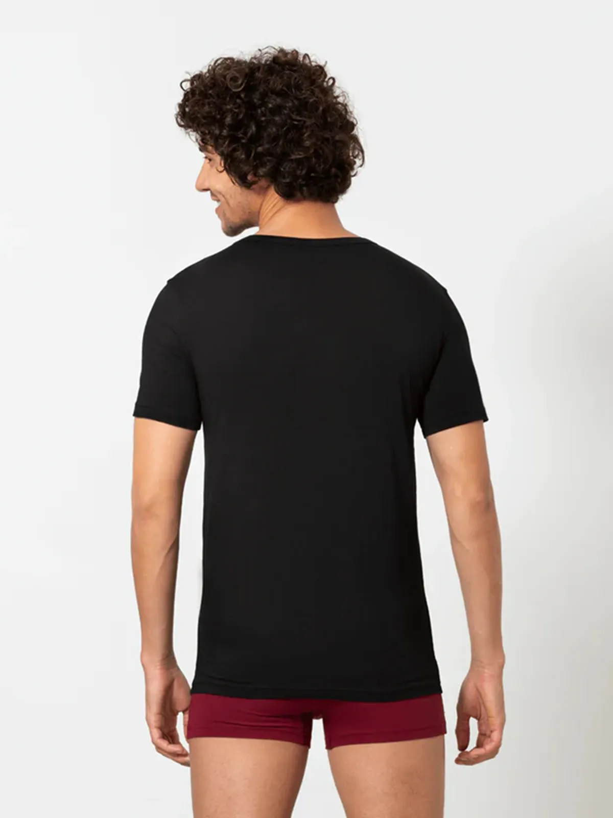 Signature Cotton Crew Neck Undershirt - Black