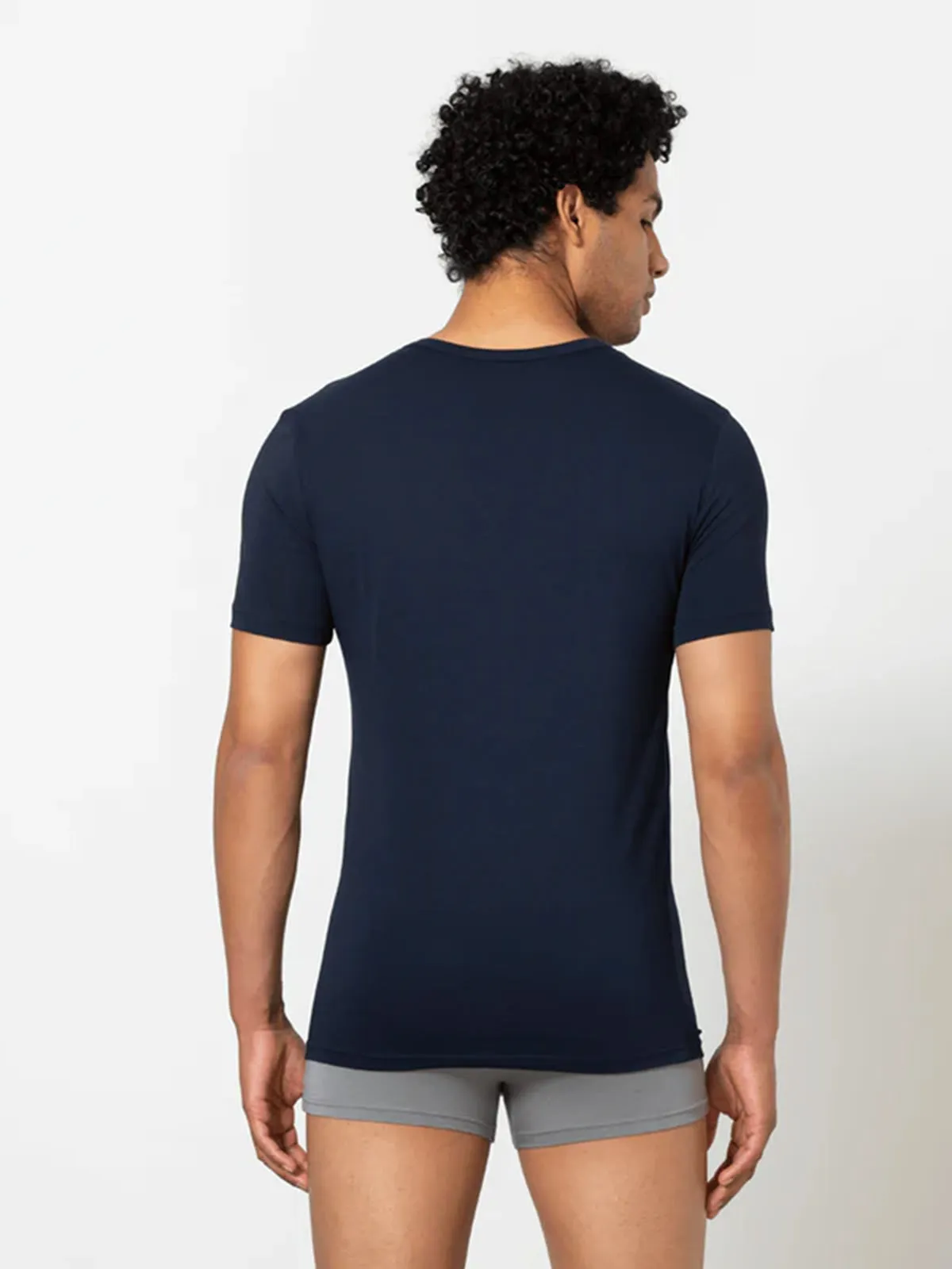 Signature Cotton Crew Neck Undershirt - Navy
